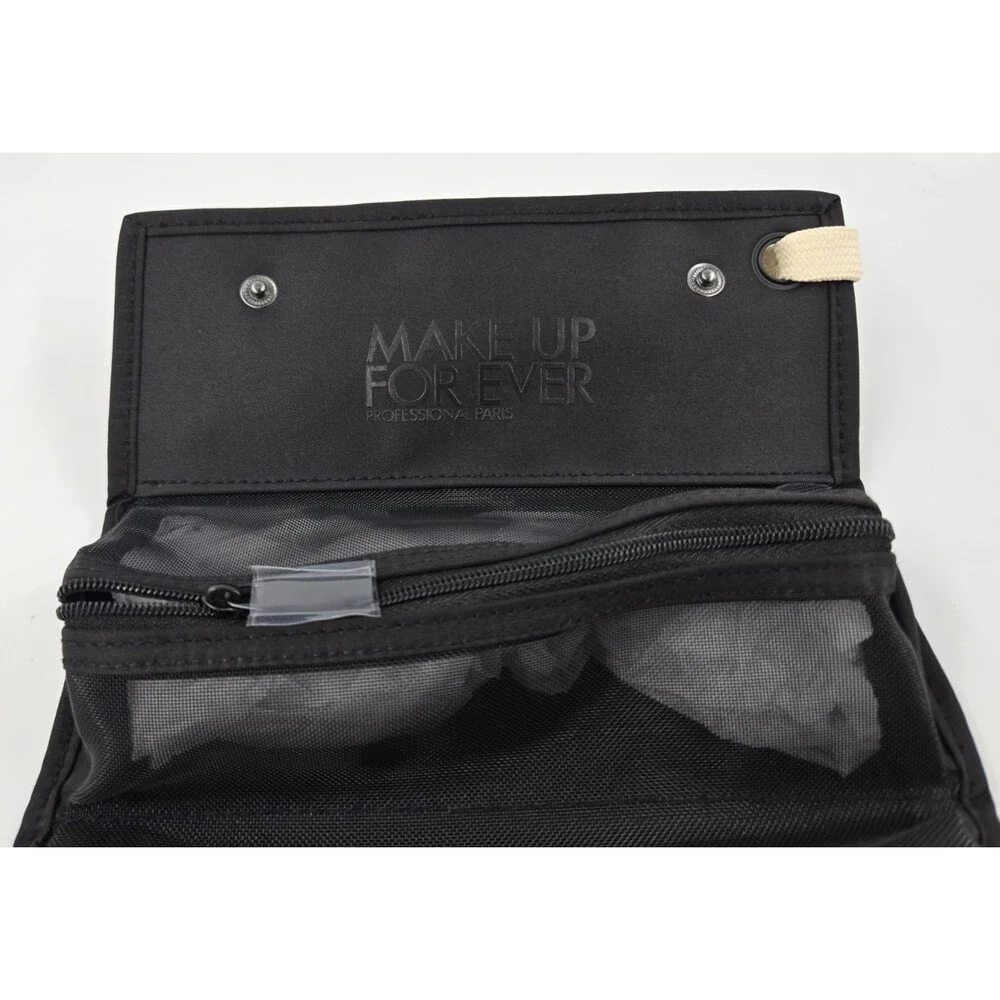 NEW Make Up For Ever Professional Paris Large Black Double Snap & Zip Makeup Bag